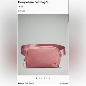 Like New Lululemon Everywhere Belt Bag in Pink Pastel